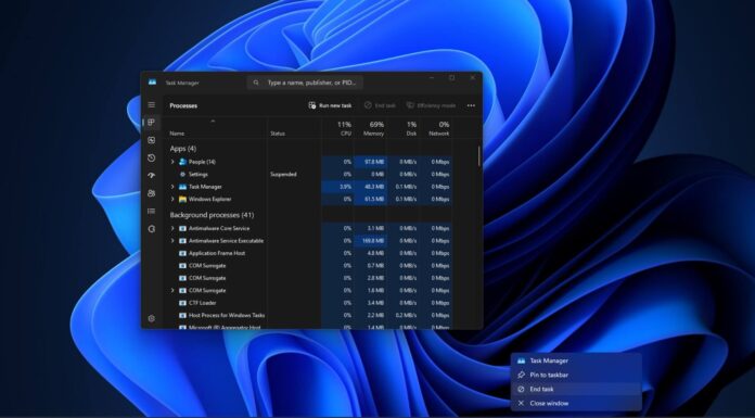 End task in Windows 11