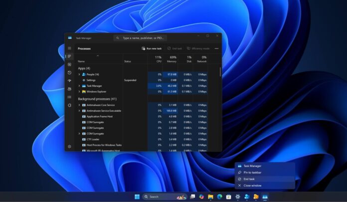 End task in Windows 11