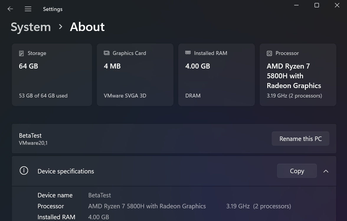 KB5055523 with cards in Settings app