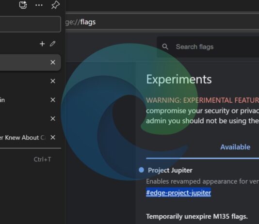 Microsoft edge new vertical tabs design