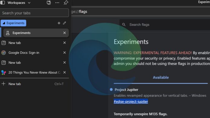 Microsoft edge new vertical tabs design
