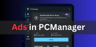 PC Manager for Windows 11 shows Microsoft 365 ads