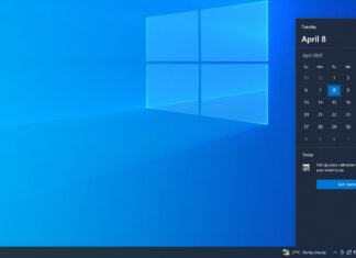 Windows 10 Calendar Flyout UI without Seconds