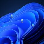 Windows 11 desktop shortcuts blue background square box