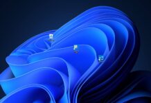 Windows 11 desktop shortcuts blue background square box