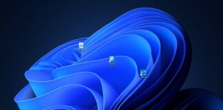Windows 11 desktop shortcuts blue background square box