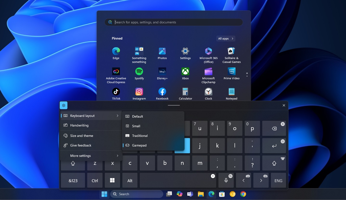 Xbox Gamepad layout