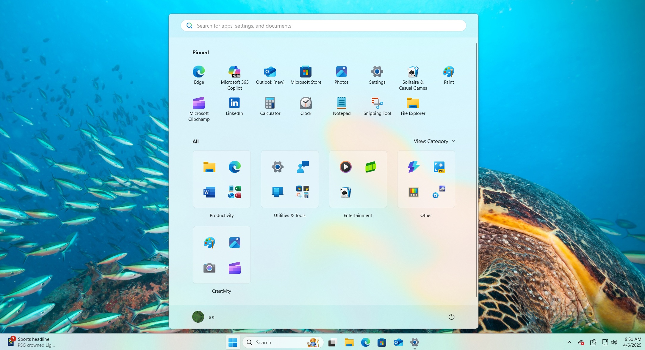 windows 11 24h2 start menu new layout with combined sections