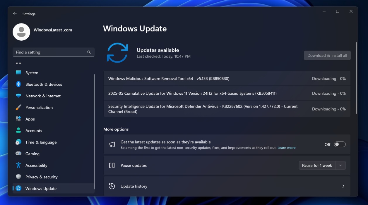 2025-05 Cumulative Update for Windows 11 Version 24H2 for x64-based Systems (KB5058411)