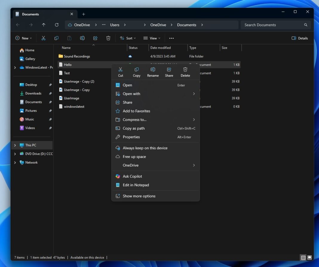 Click Add Option Windows 11: Microsoft is adding Ask Copilot to right-click menu, how to ...