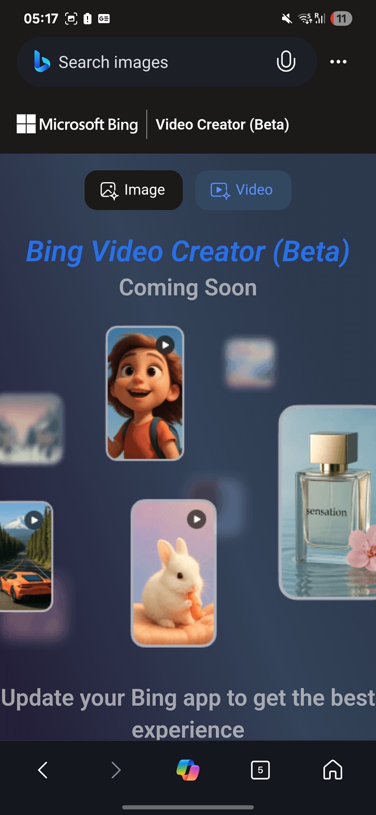 Bing Video Creator on Android