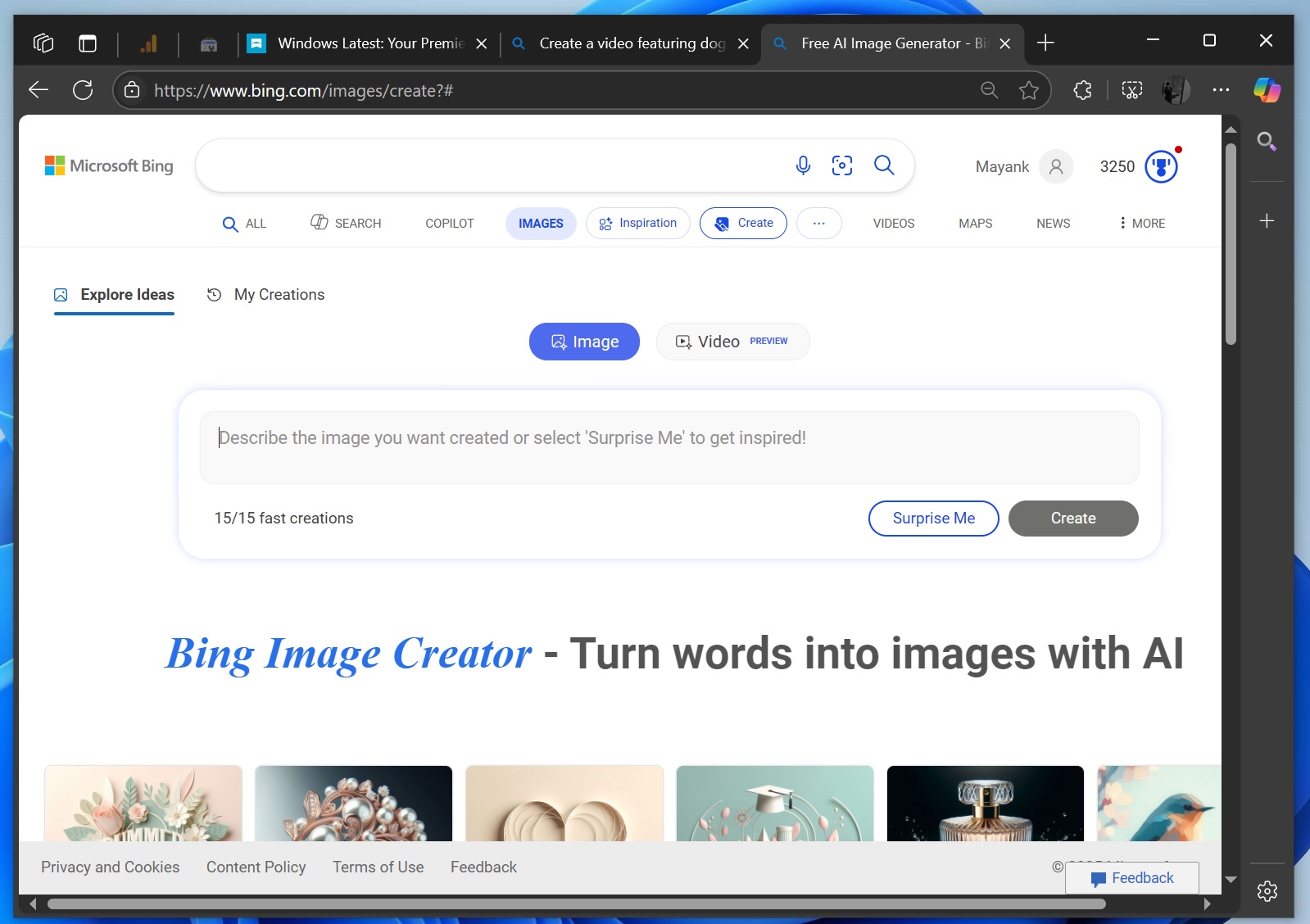 Bing Video Creator