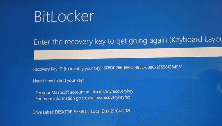 KB5058379 BitLocker Recovery Key error