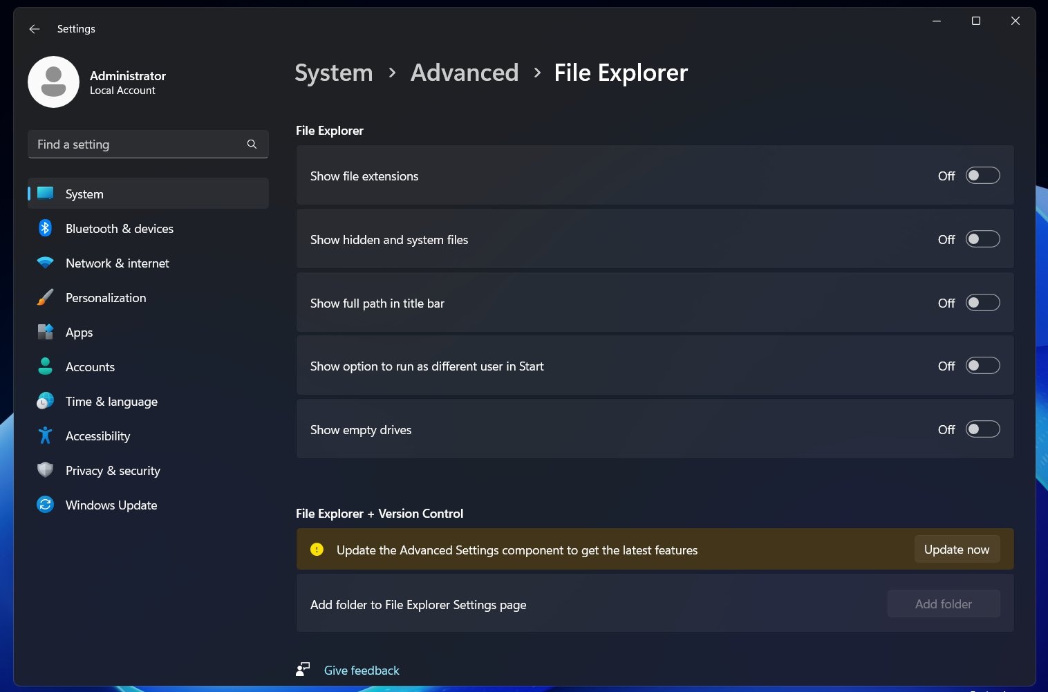 Long Path File Explorer Settings