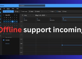 Offline support new Outlook app for calendar events