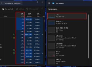 Task Manager CPU usage formula
