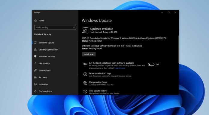 Windows 10 KB5058379 update