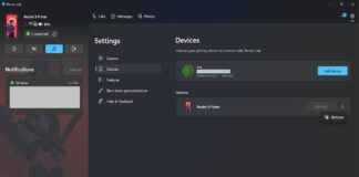 remove button in Phone link app