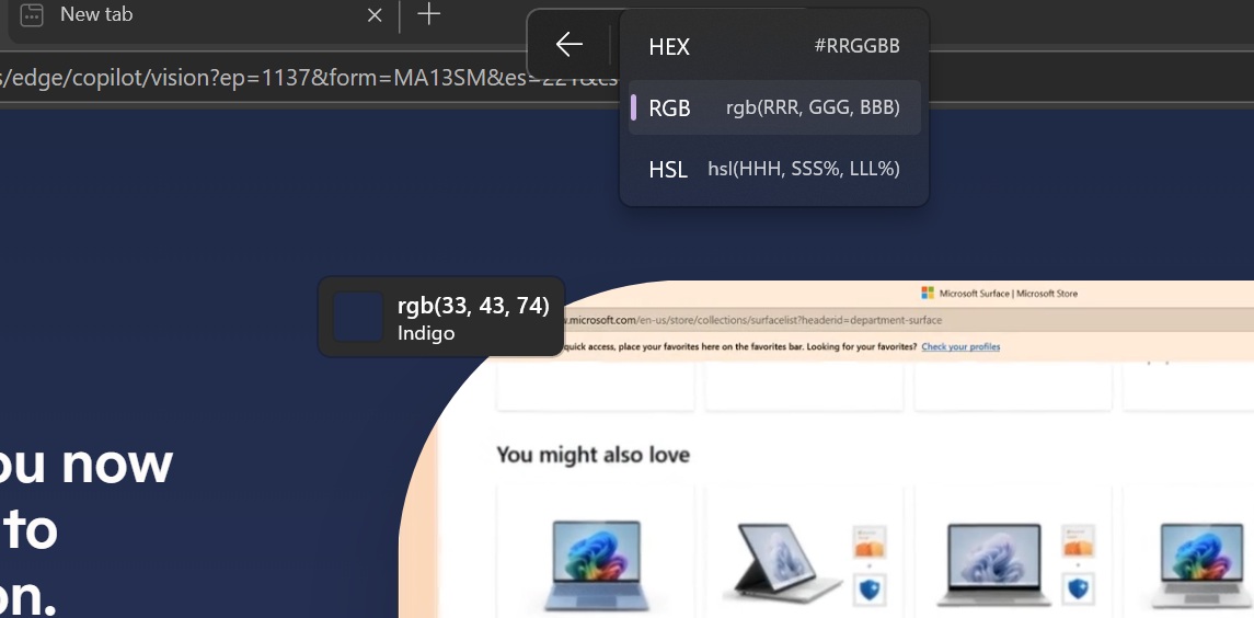 snipping tool color picker options