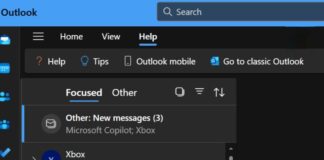 windows 11 outlook switch button