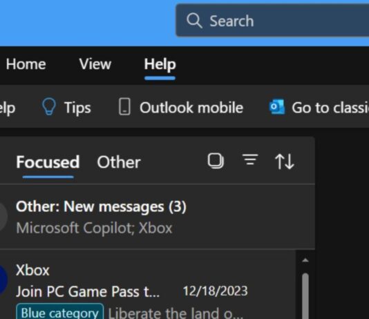 windows 11 outlook switch button