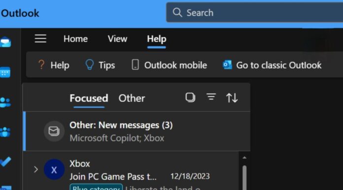 windows 11 outlook switch button
