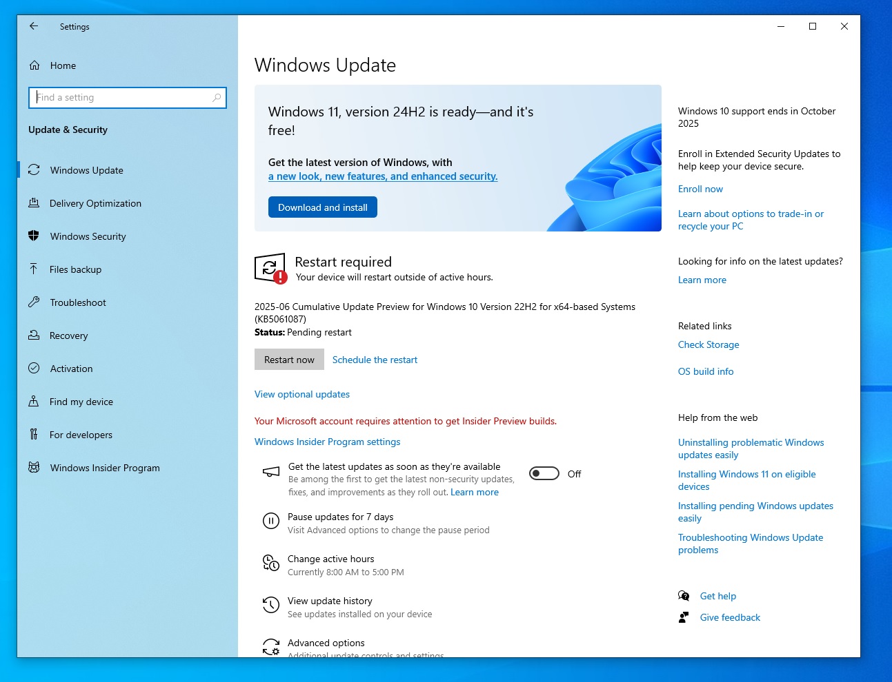 Enroll into Windows 10 extended security updates