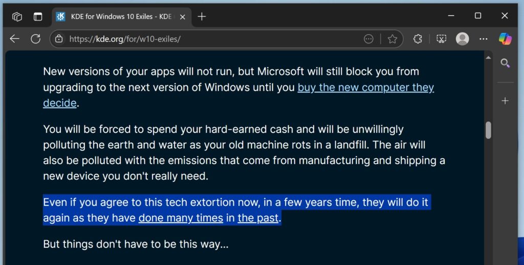 KDE's overdramatic campaign urges Windows 10 users to get Linux over ...