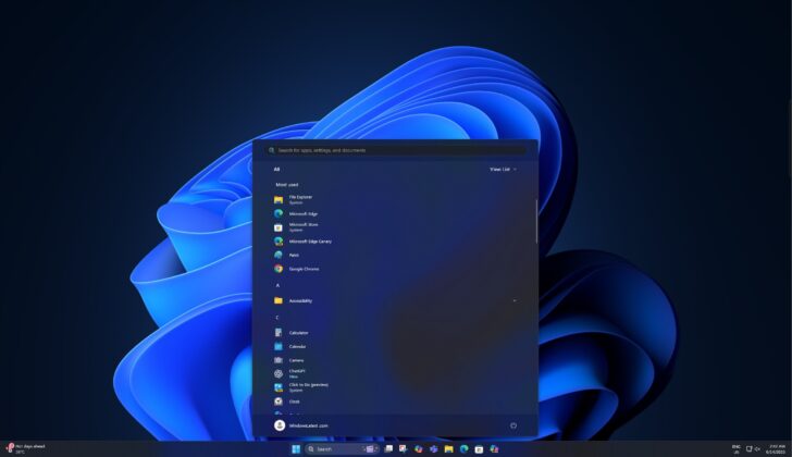 Large Start menu