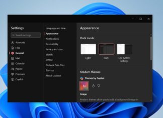 New Outlook with Copilot theme