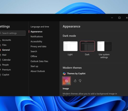 New Outlook with Copilot theme