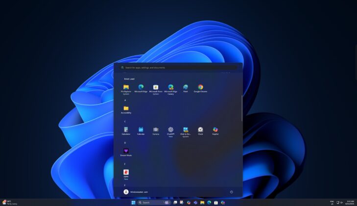 New large Start menu