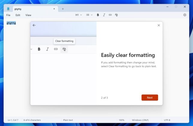 Notepad markdown support