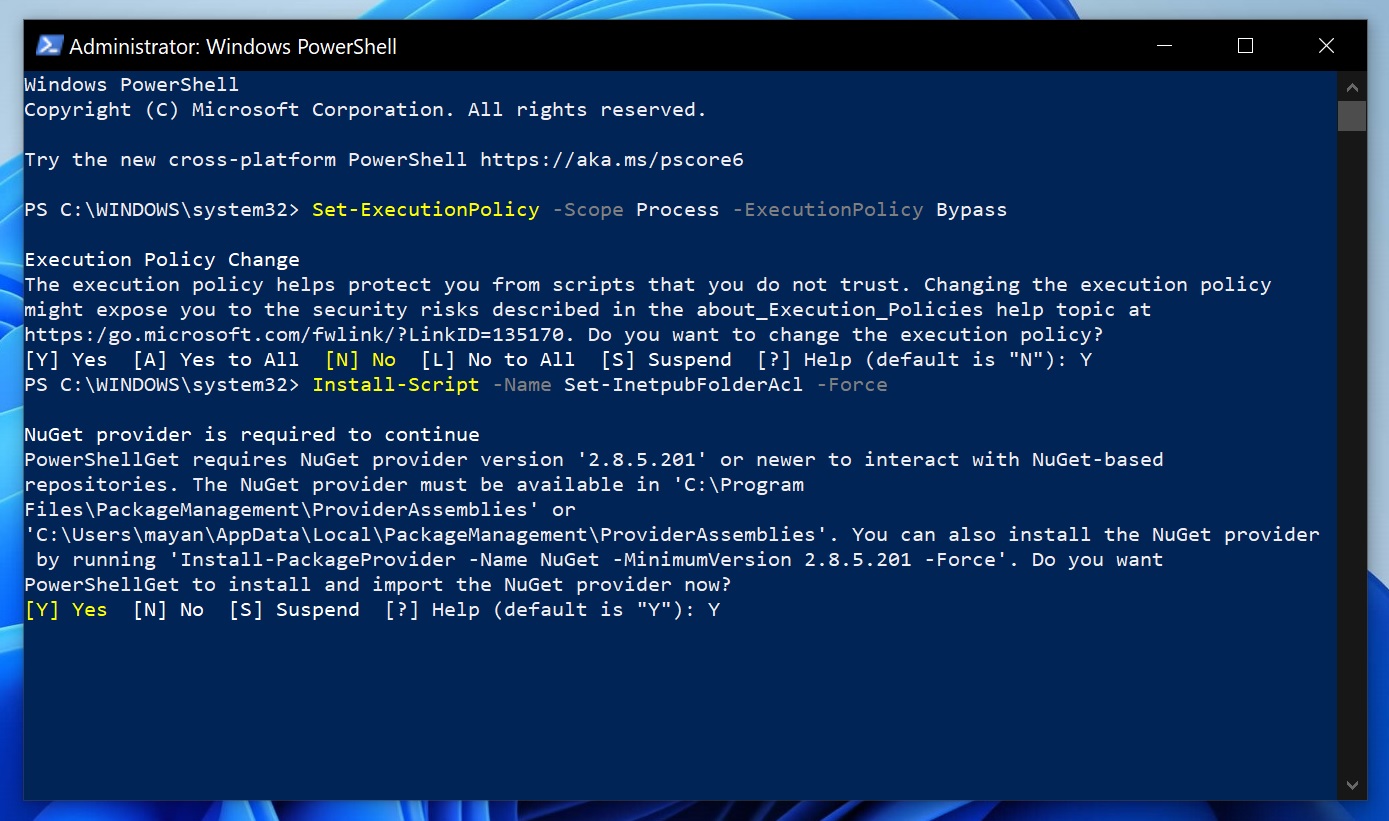 PowerShell NuGet provider