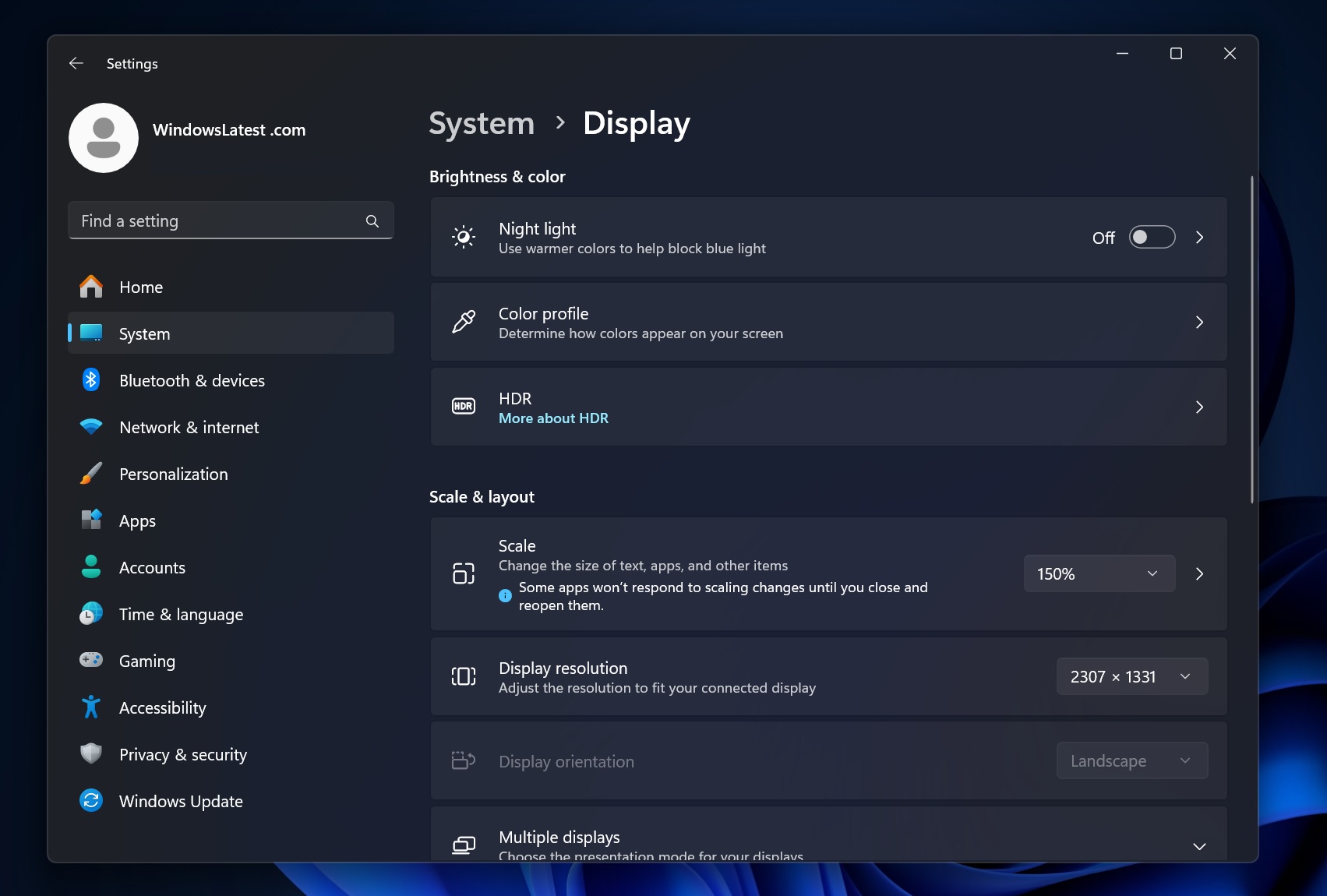 Start menu high scale low resolution