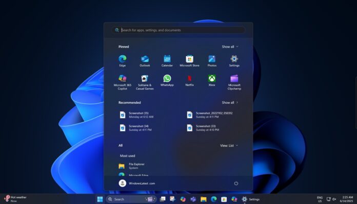 Start menu low resolution