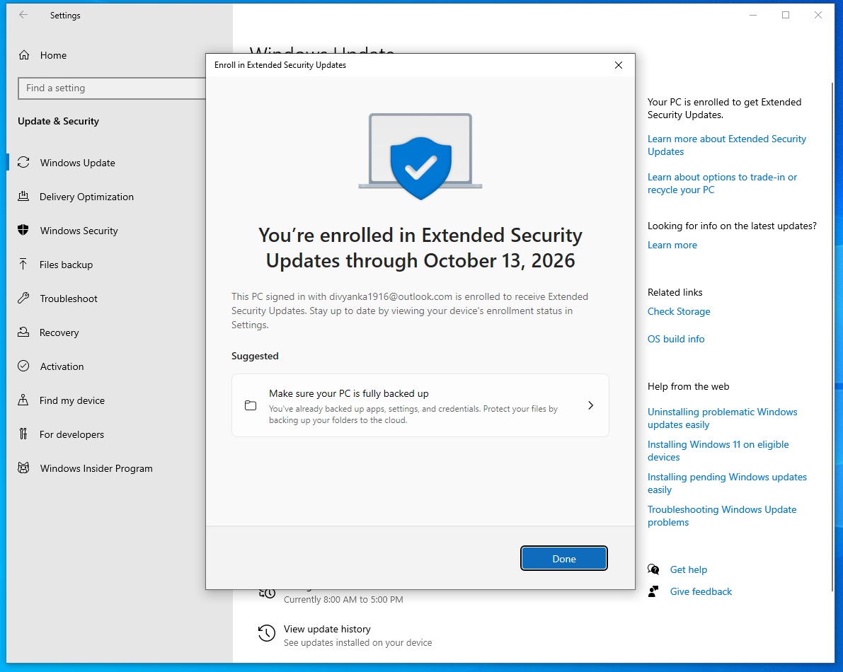 Windows 10 ESU