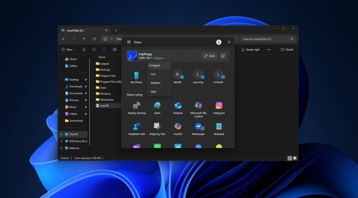Windows 11 Share UI