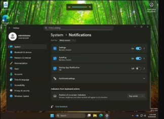 Windows 11 volume indicator position