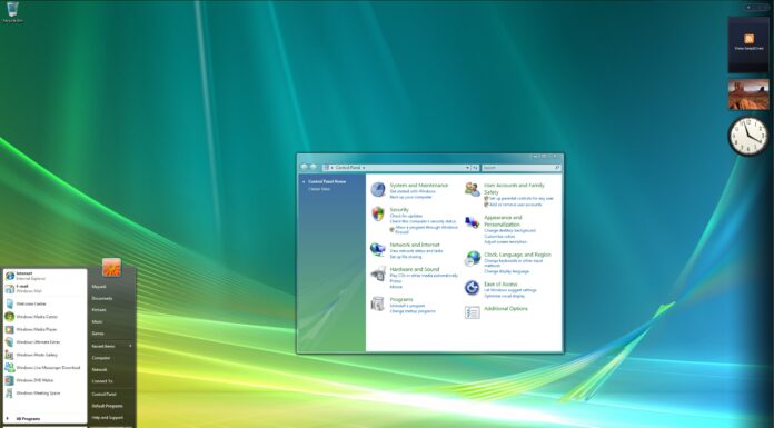 Windows Vista Aero Glass desktop