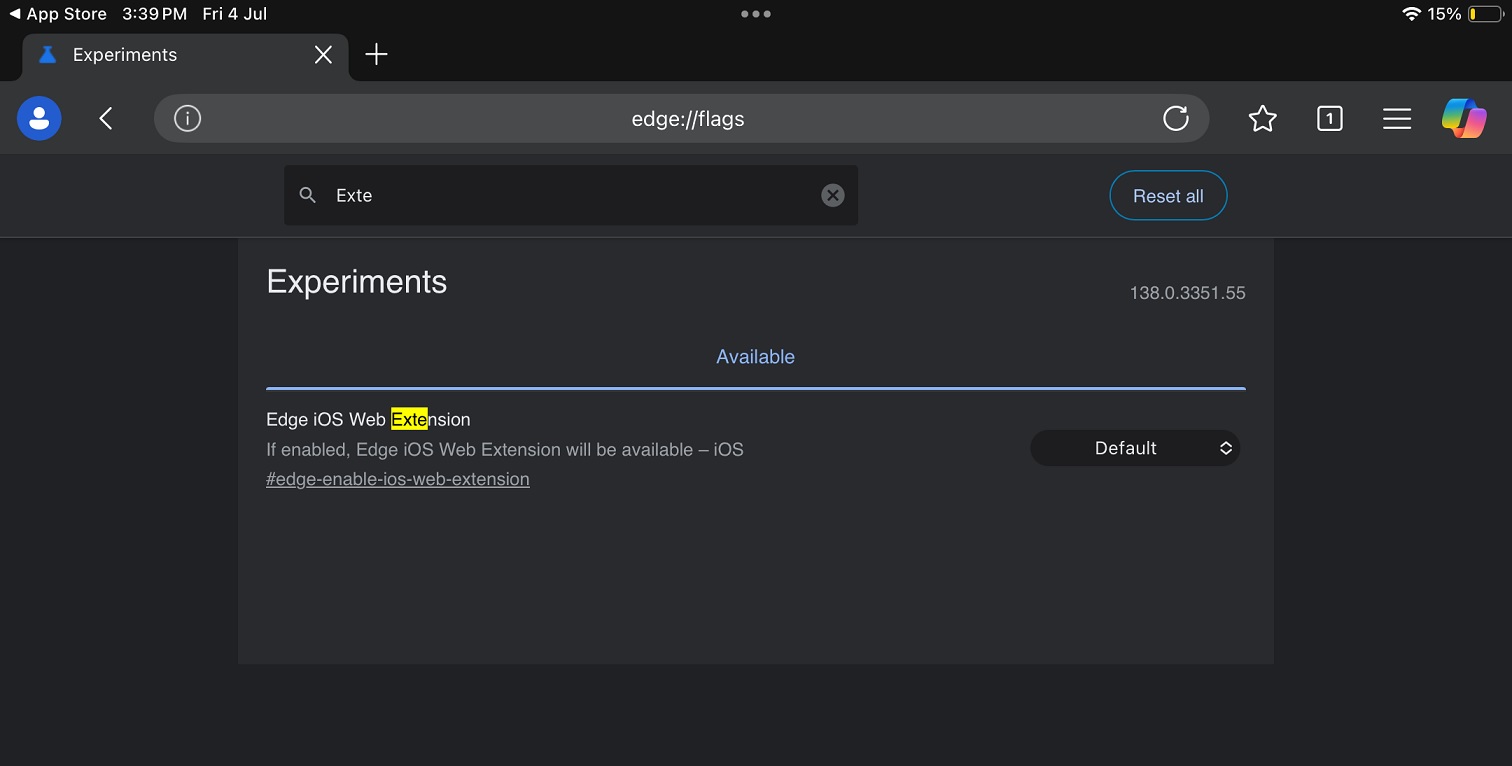 Microsoft Edge iOS extensions