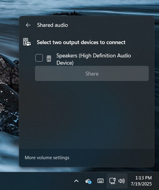 Select shared audio