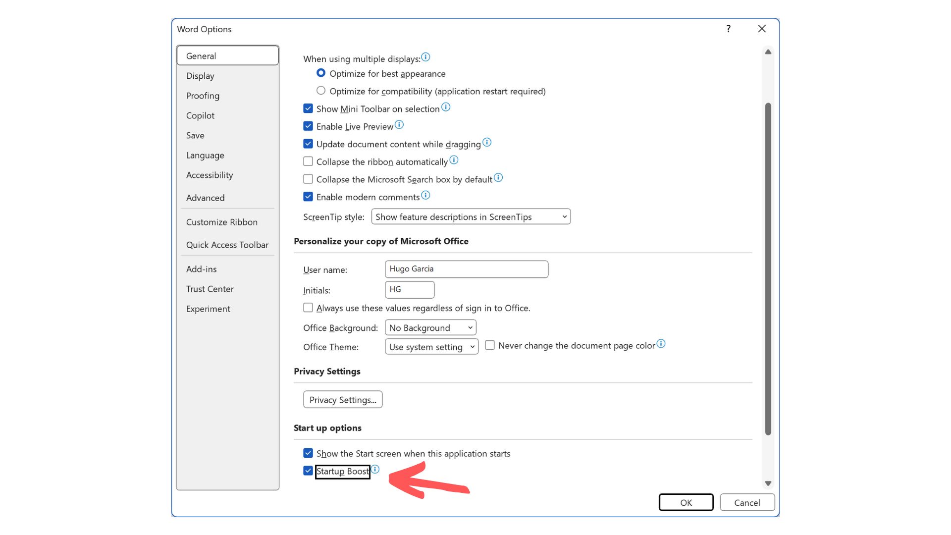 MS Word Startup Boost