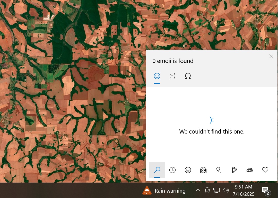 emoji picker search feature broken windows 10