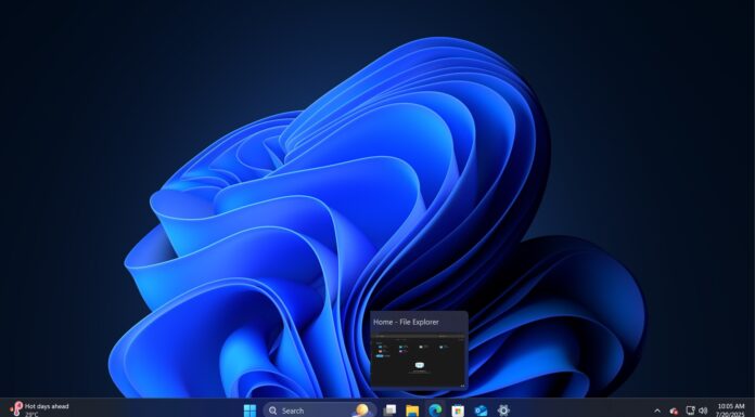 new taskbar thumbnail preview animation windows 11 insider