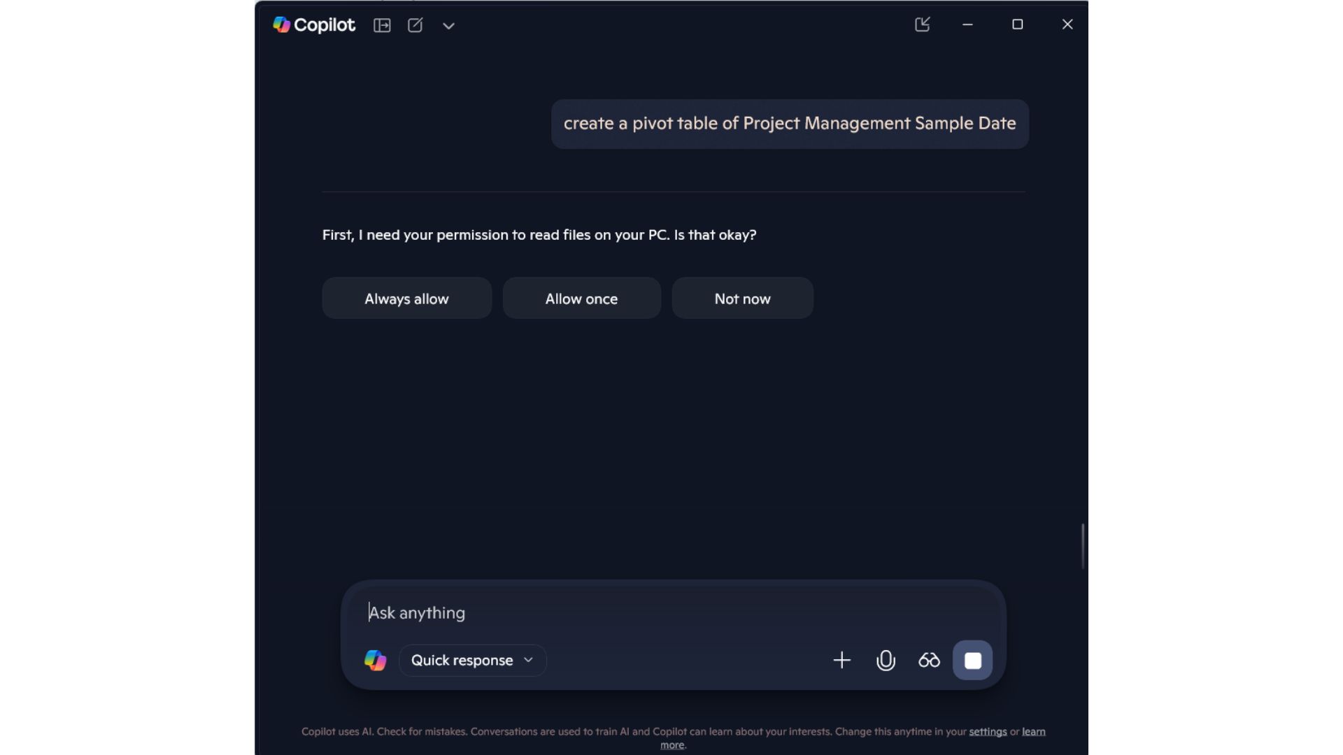 Copilot for Windows app