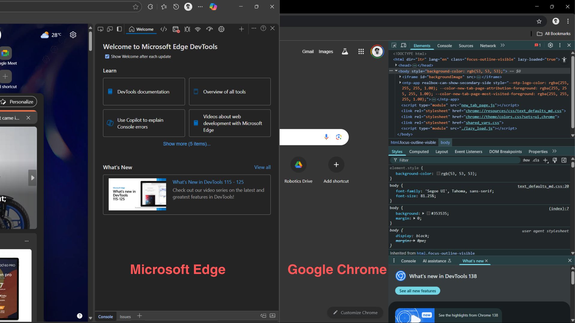 Change user agent in Microsoft Edge and Chrome