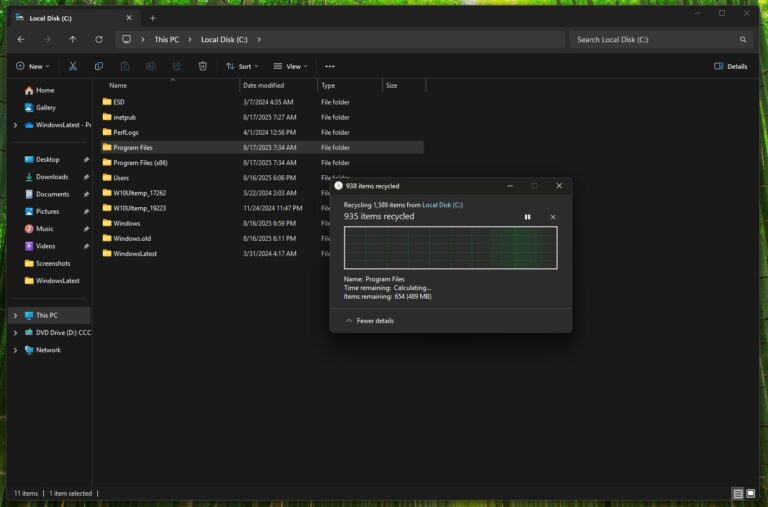 Microsoft finally adds dark mode for Windows 11's legacy file operation ...
