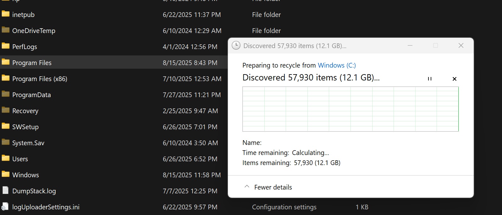File Explorer light mode dialogs