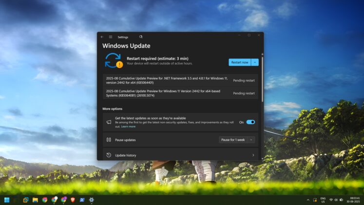 Windows 11 KB5064081 24H2 adds taskbar clock, direct download links for ...